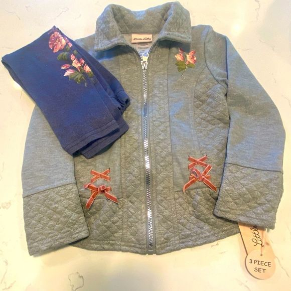 Little Lass Other - Girls Little Lass Zip up Jacket and Pants Size 4T NWT